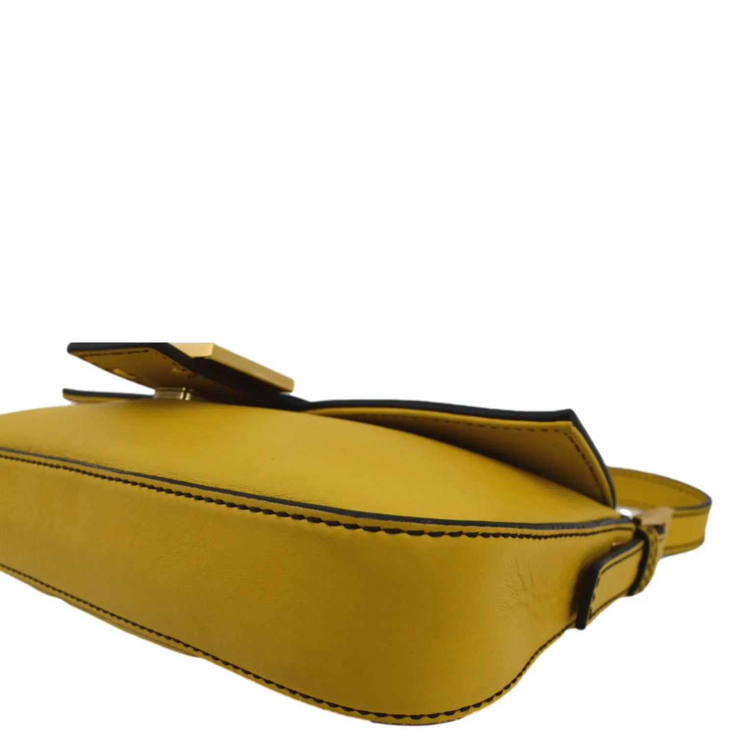 FENDI Convertable Baguette Leather Crossbody Bag Yellow