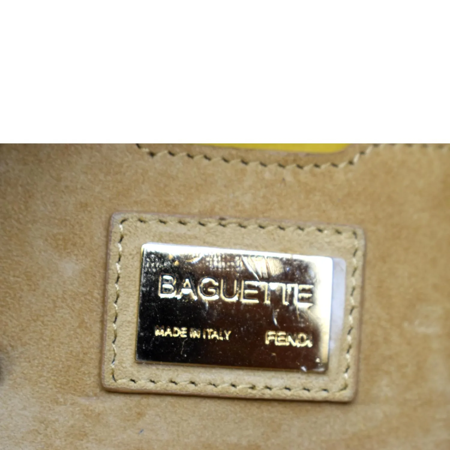 FENDI Convertable Baguette Leather Crossbody Bag Yellow