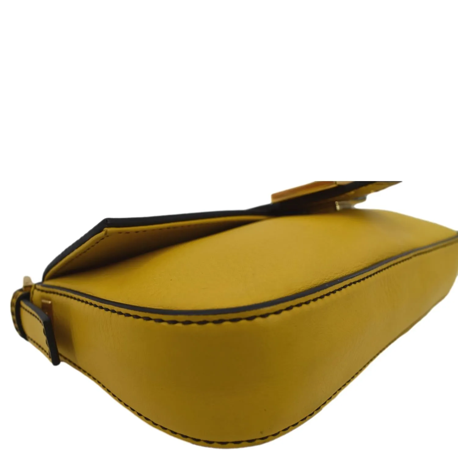 FENDI Convertable Baguette Leather Crossbody Bag Yellow