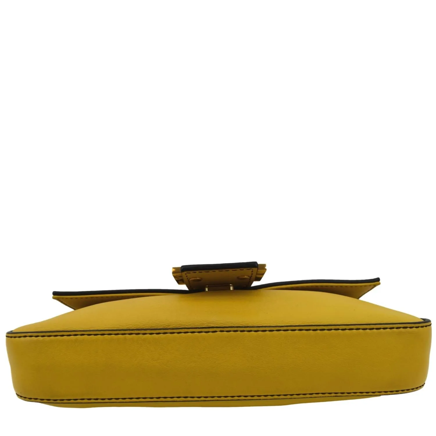 FENDI Convertable Baguette Leather Crossbody Bag Yellow