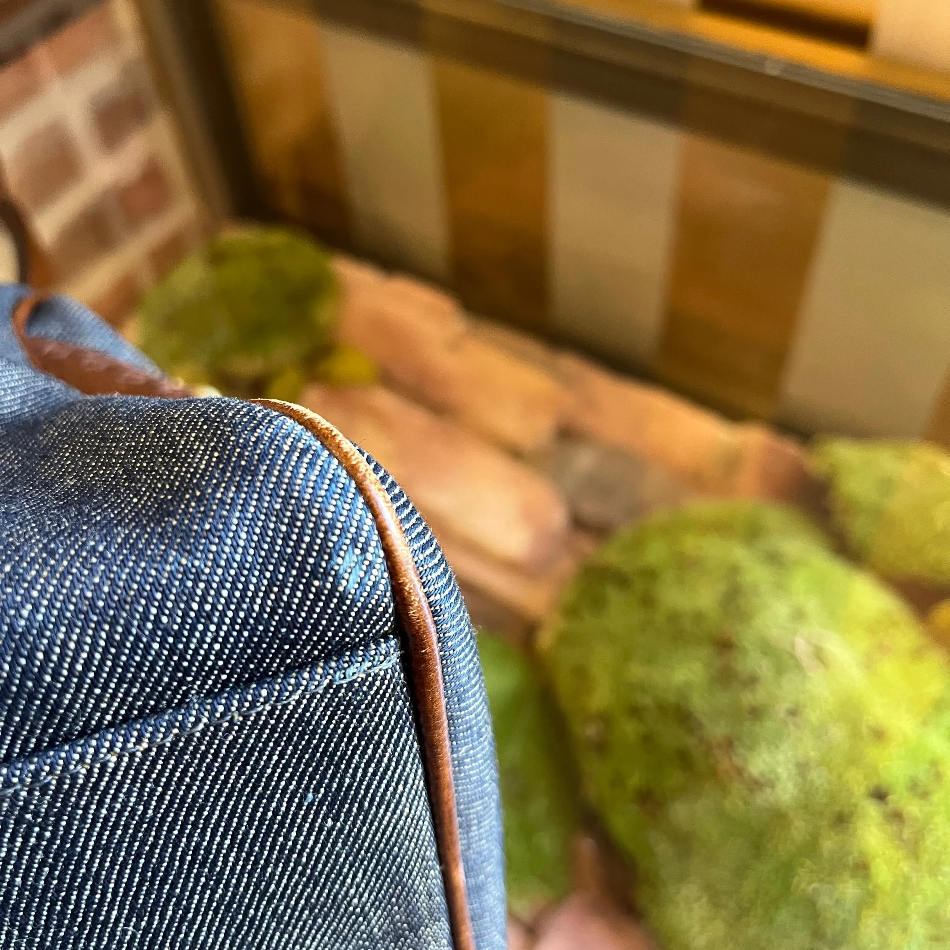 FENDI Du Jour Blue Ethnico Denim Shoulder Bag