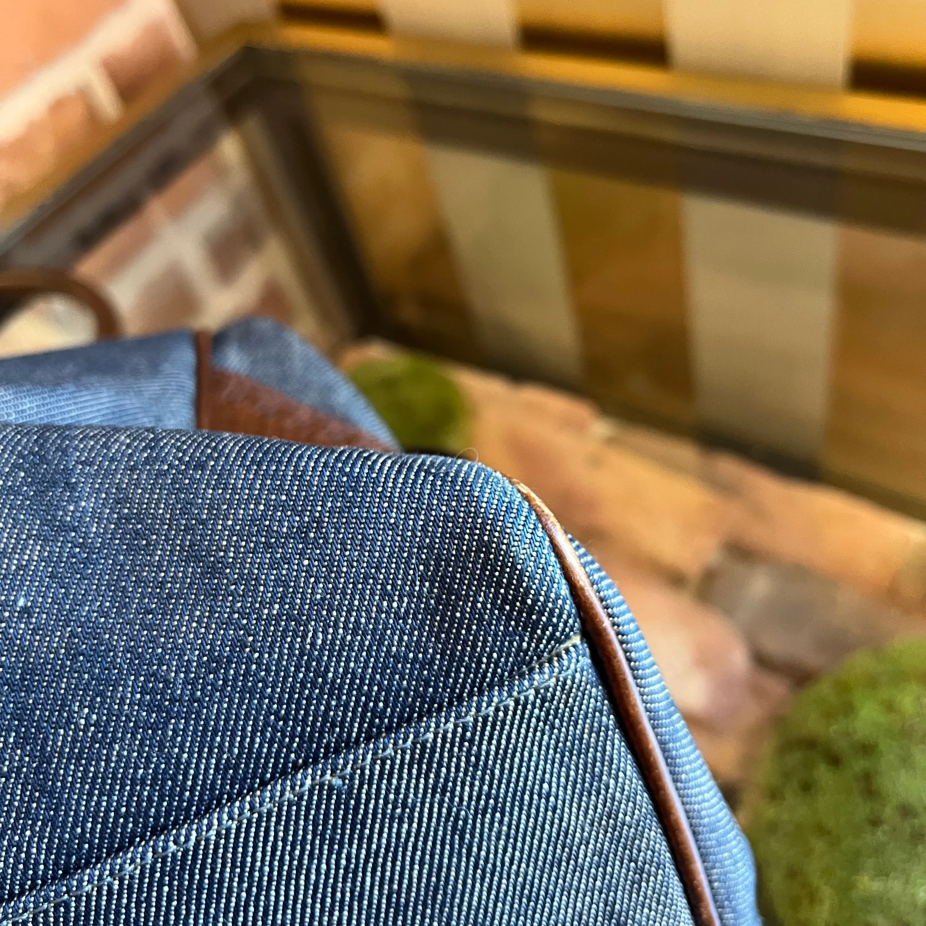 FENDI Du Jour Blue Ethnico Denim Shoulder Bag