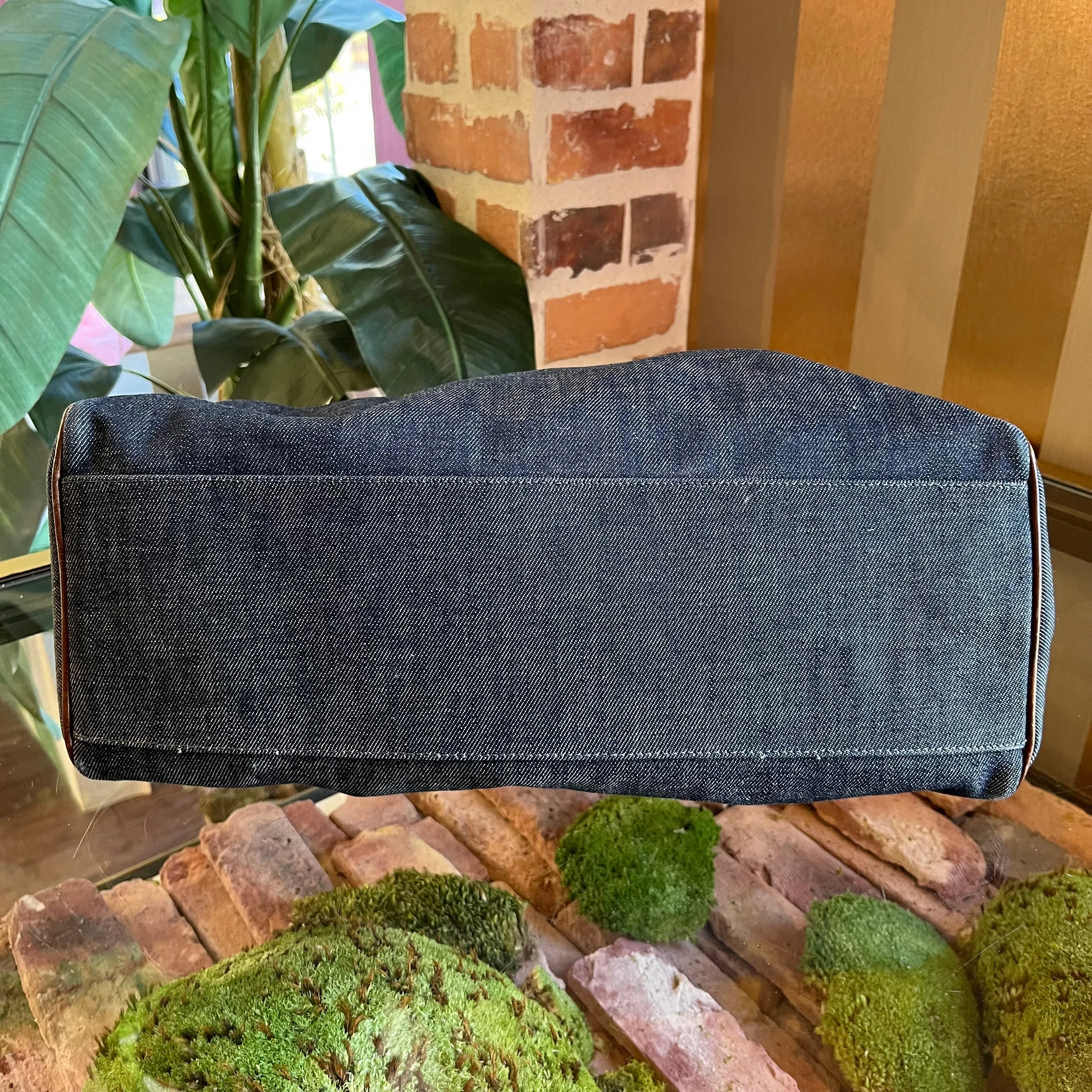 FENDI Du Jour Blue Ethnico Denim Shoulder Bag