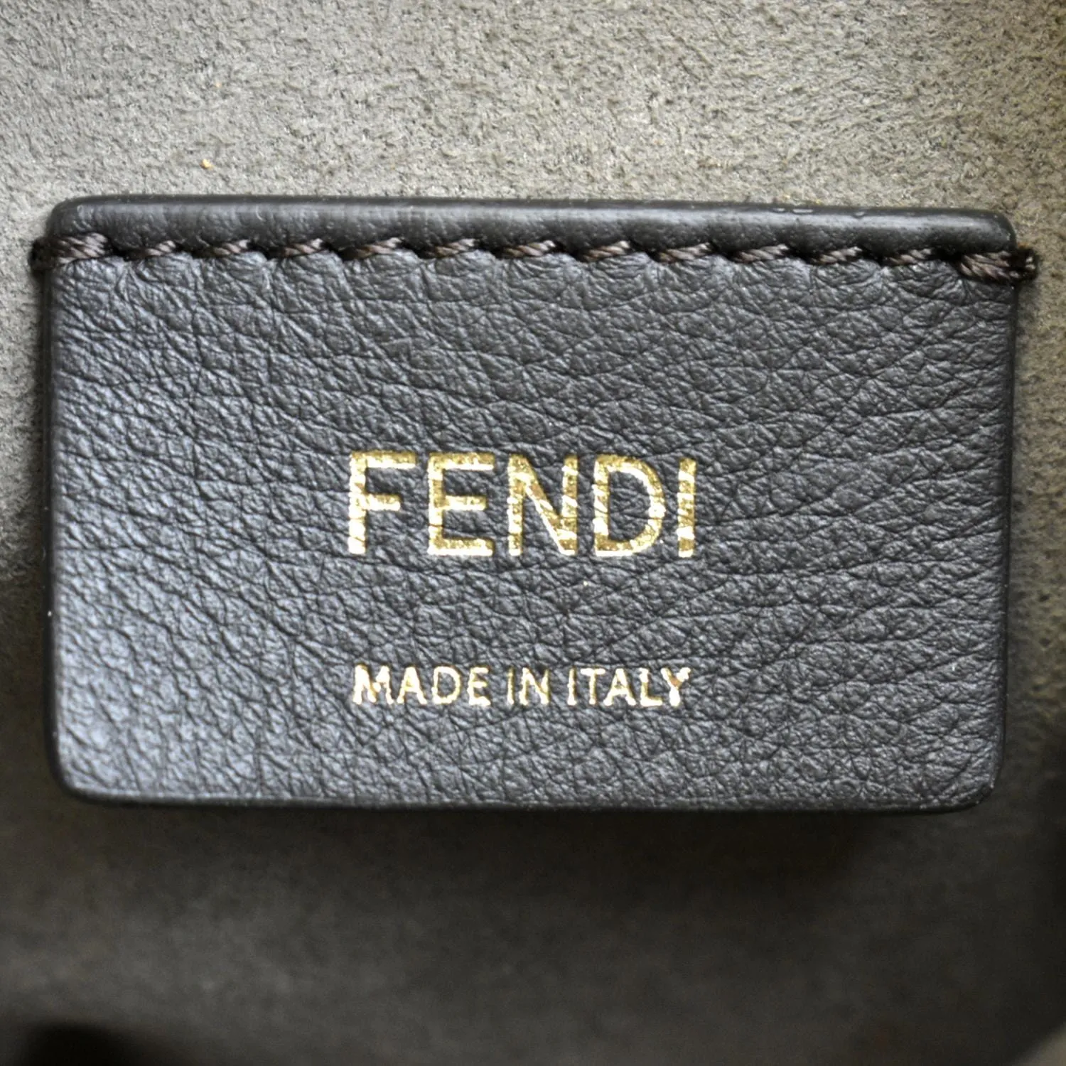 FENDI Mon Tresor Leather Bucket Crossbody Bag Brown