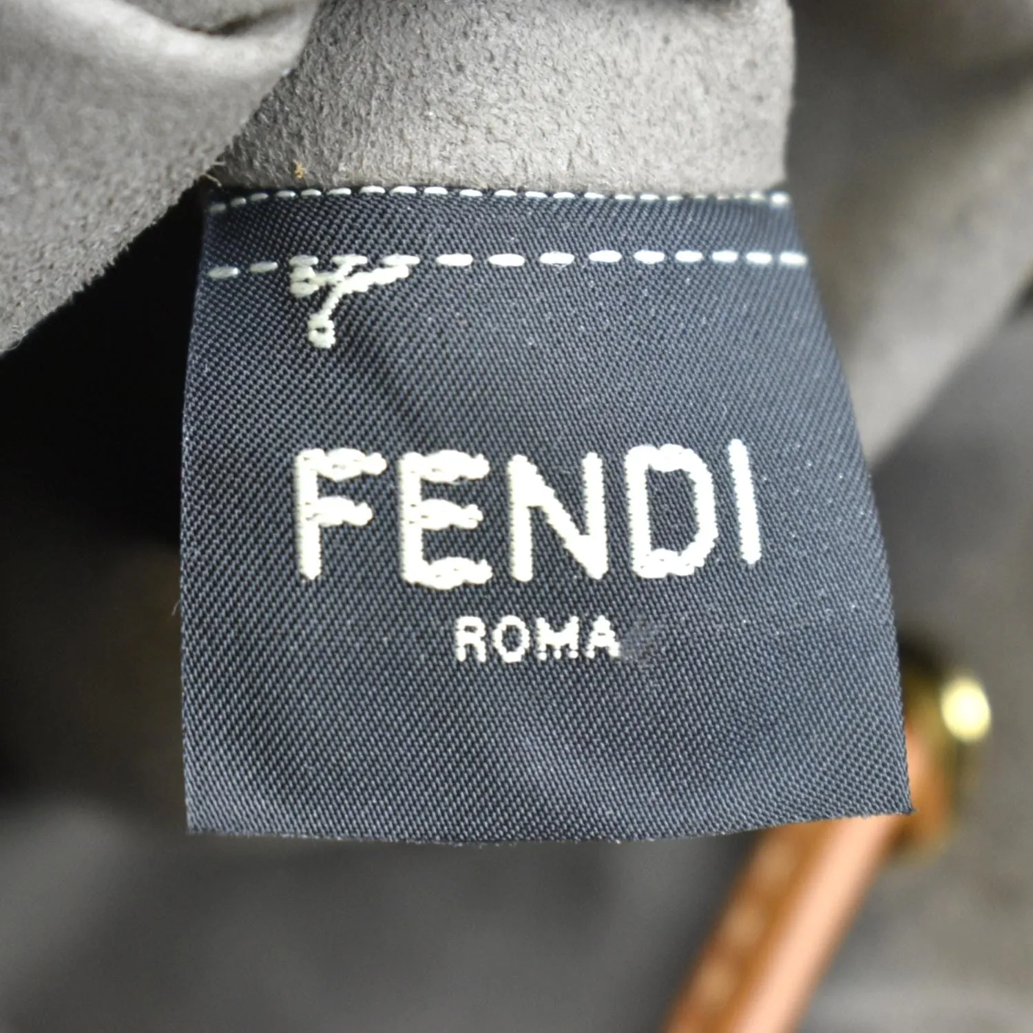 FENDI Mon Tresor Leather Bucket Crossbody Bag Brown