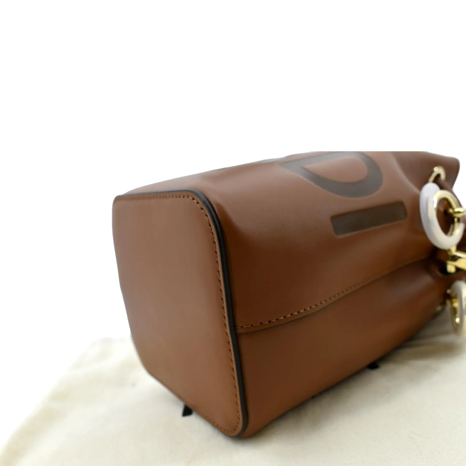 FENDI Mon Tresor Leather Bucket Crossbody Bag Brown