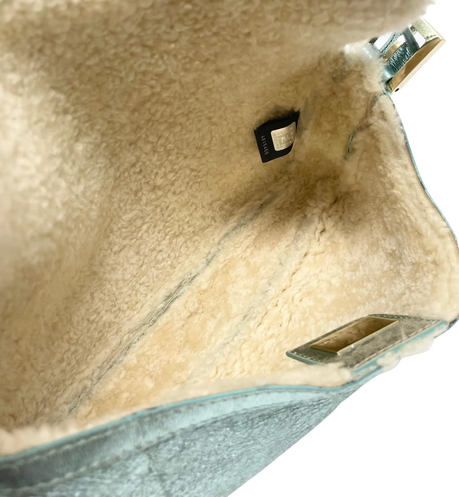 Fendi Turquoise Leather Baguette Bag
