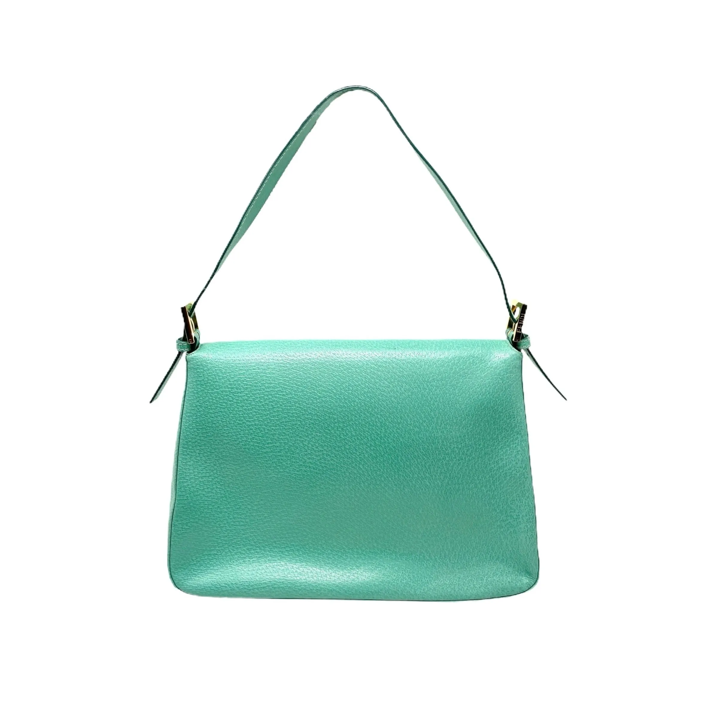 Fendi Turquoise Leather Baguette Bag