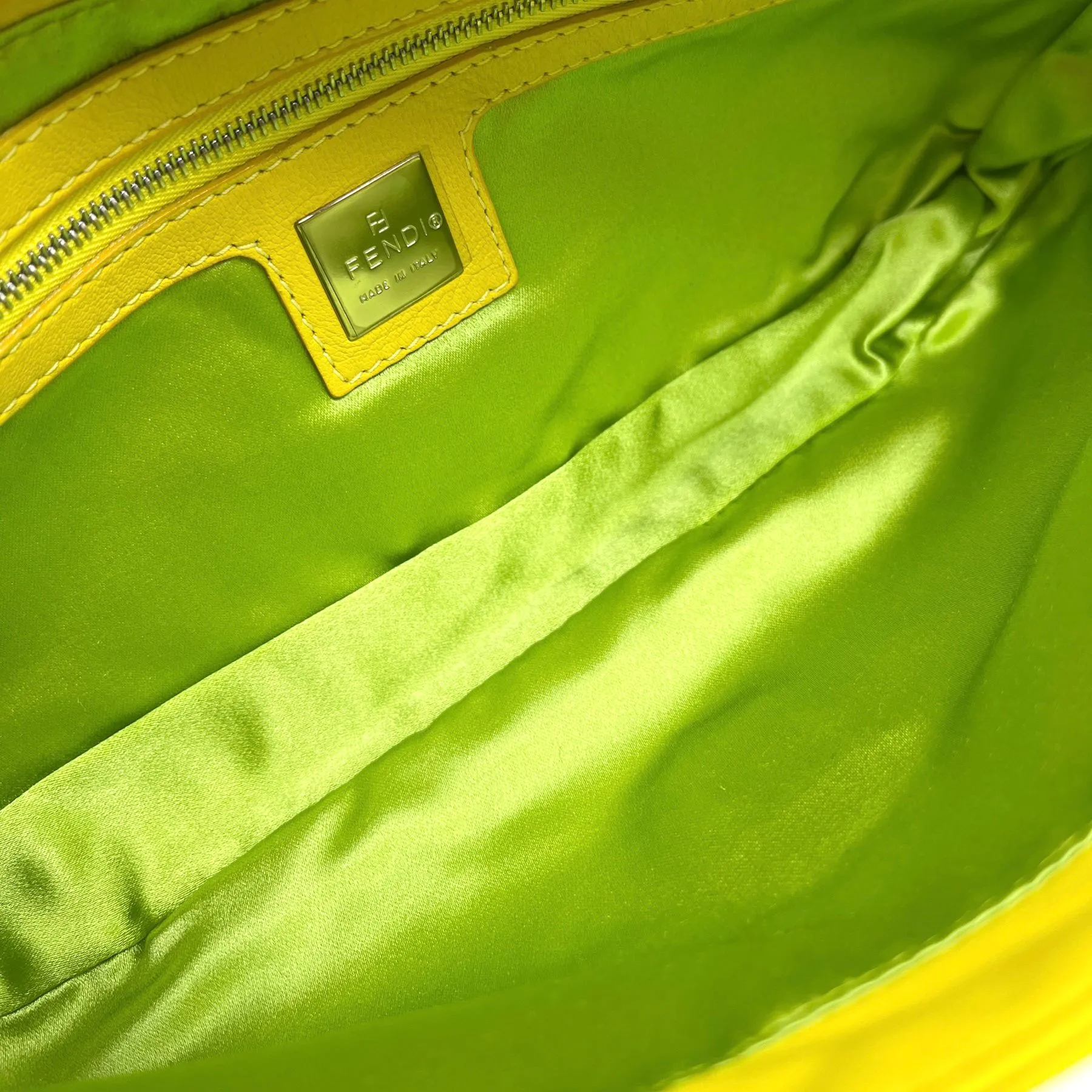 Fendi Yellow Leather Baguette Bag