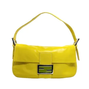 Fendi Yellow Leather Baguette Bag