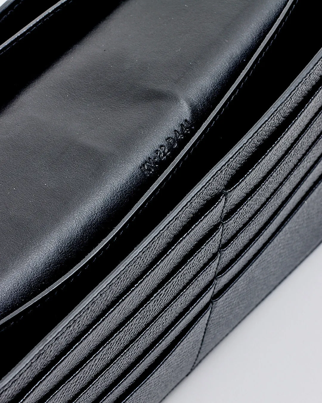 Ferragamo Black Leather Bi-Fold Organizer Wallet