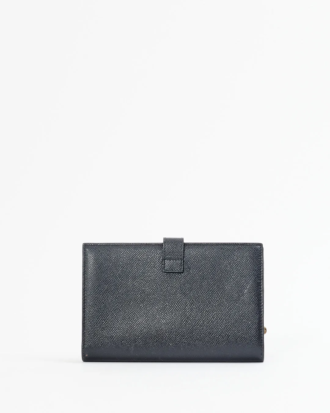 Ferragamo Black Leather Bi-Fold Organizer Wallet