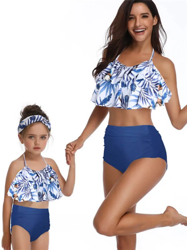 Floral Print Mommy And Me Matching Bikinis