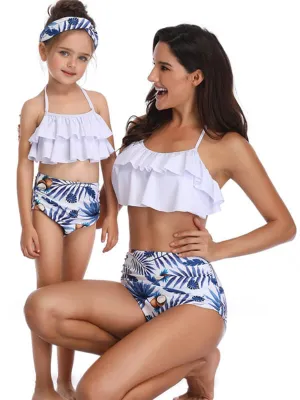 Floral Print Mommy And Me Matching Bikinis