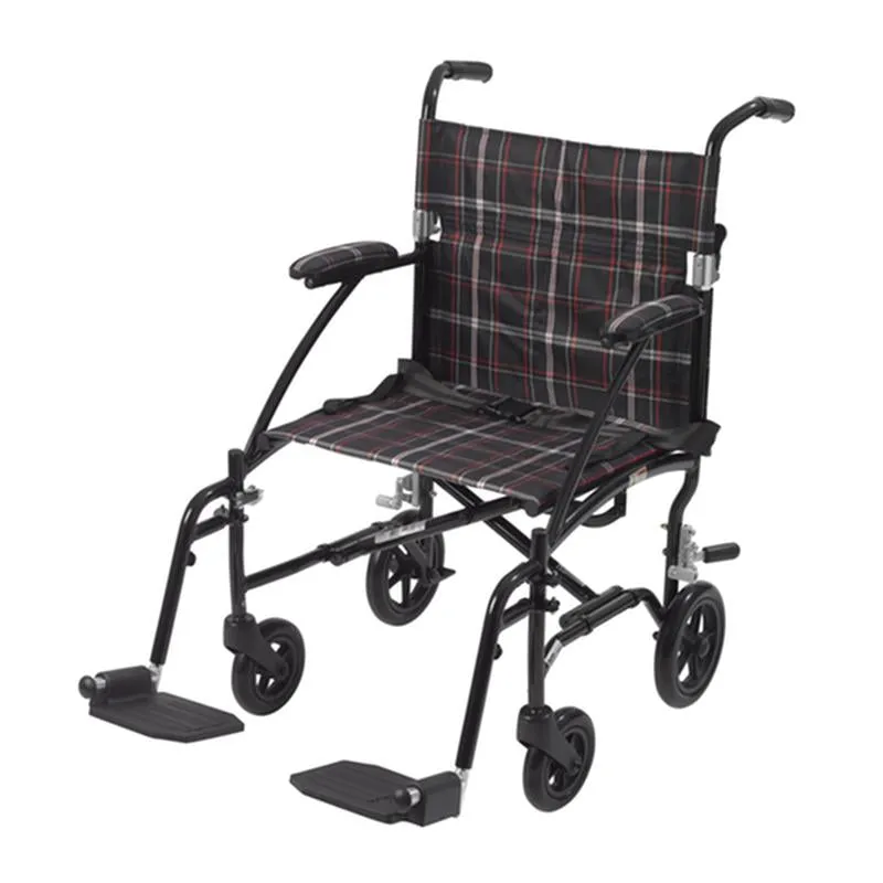 Fly Lite Ultra Lightweight Transport Wheelchair, Black - 1 Each
