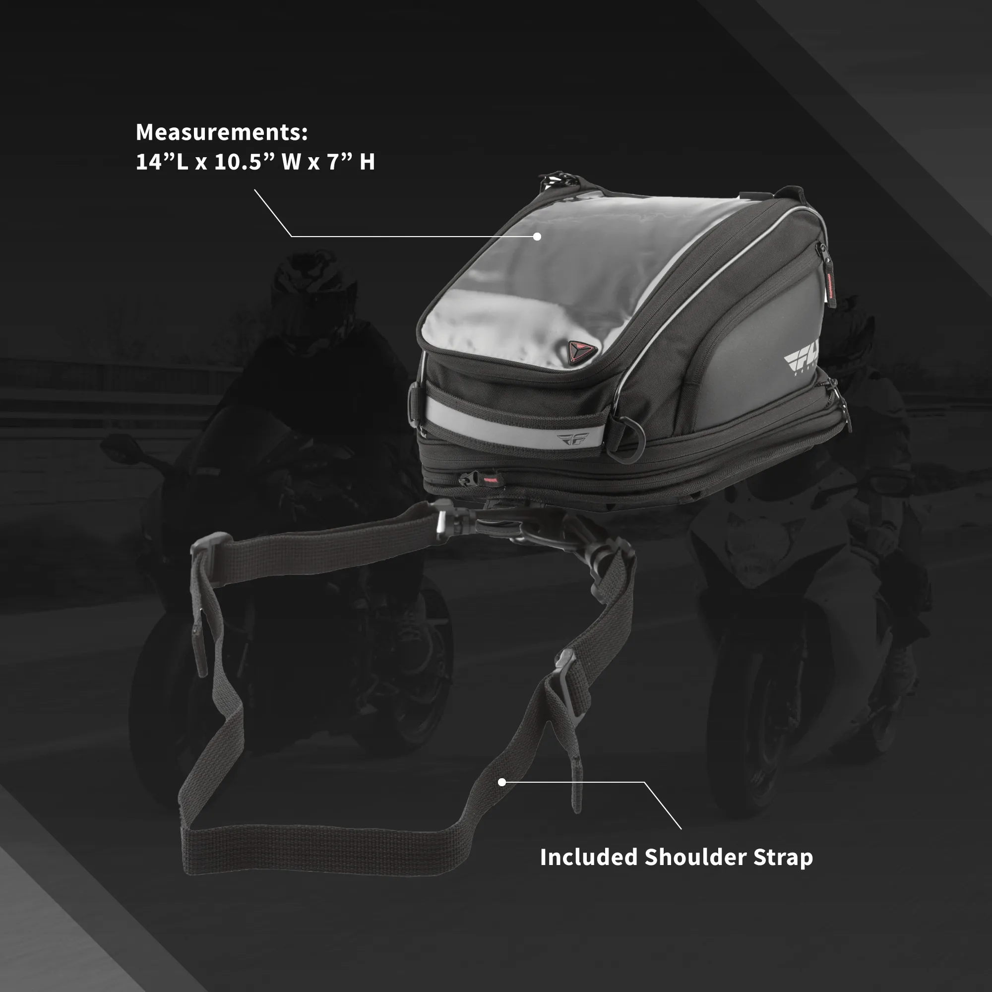 FLY RACING #6245 479-10~600 Medium Tank Bag