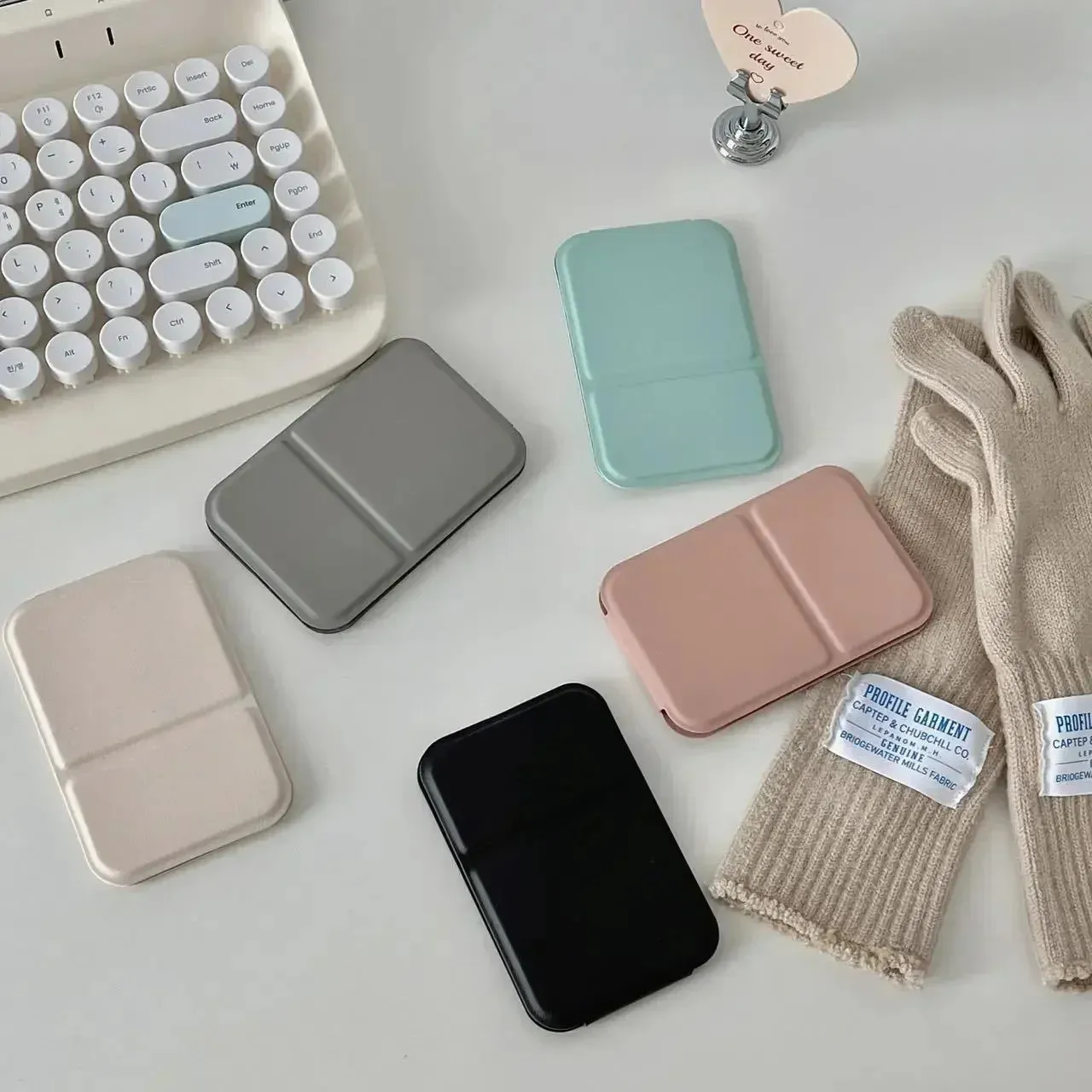 Foldable PU Leather Makeup Mirror – Portable Handheld & Desktop Compact Mirror