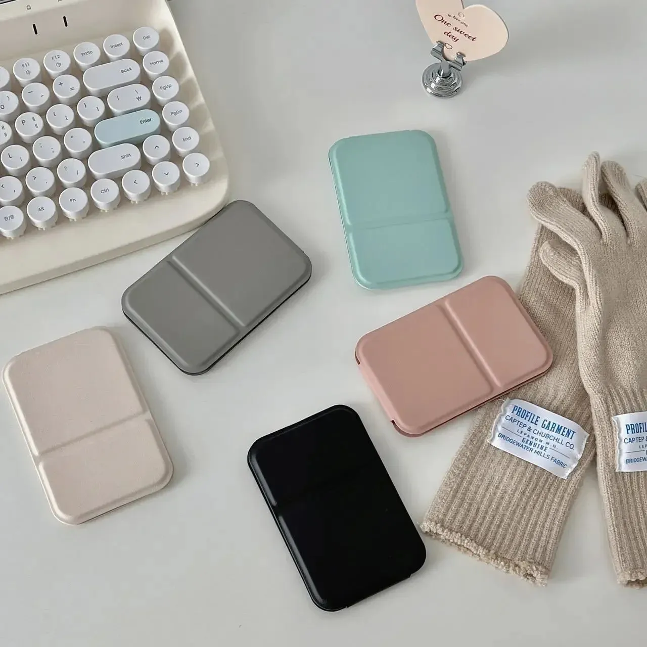 Foldable PU Leather Makeup Mirror – Portable Handheld & Desktop Compact Mirror