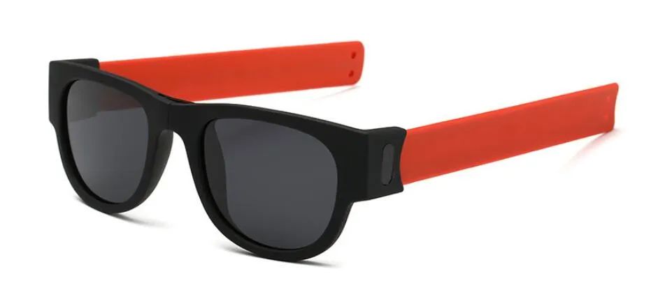 Foldable Unisex Clap Ring Sunglasses Wristband Slappable Sun Shades Snap-on Bracelet Glasses