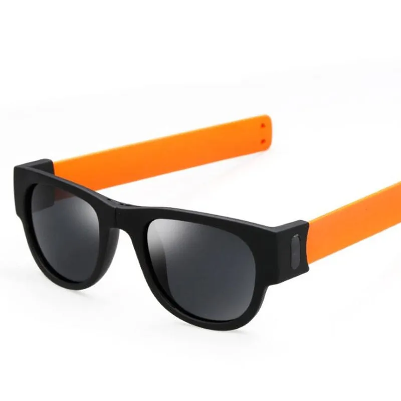 Foldable Unisex Clap Ring Sunglasses Wristband Slappable Sun Shades Snap-on Bracelet Glasses