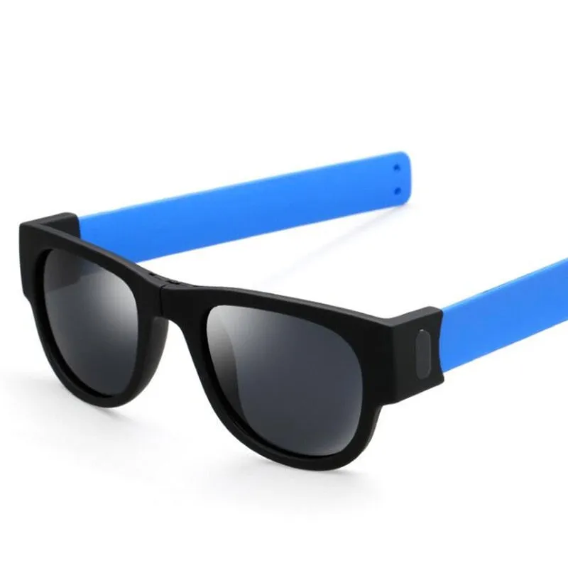 Foldable Unisex Clap Ring Sunglasses Wristband Slappable Sun Shades Snap-on Bracelet Glasses