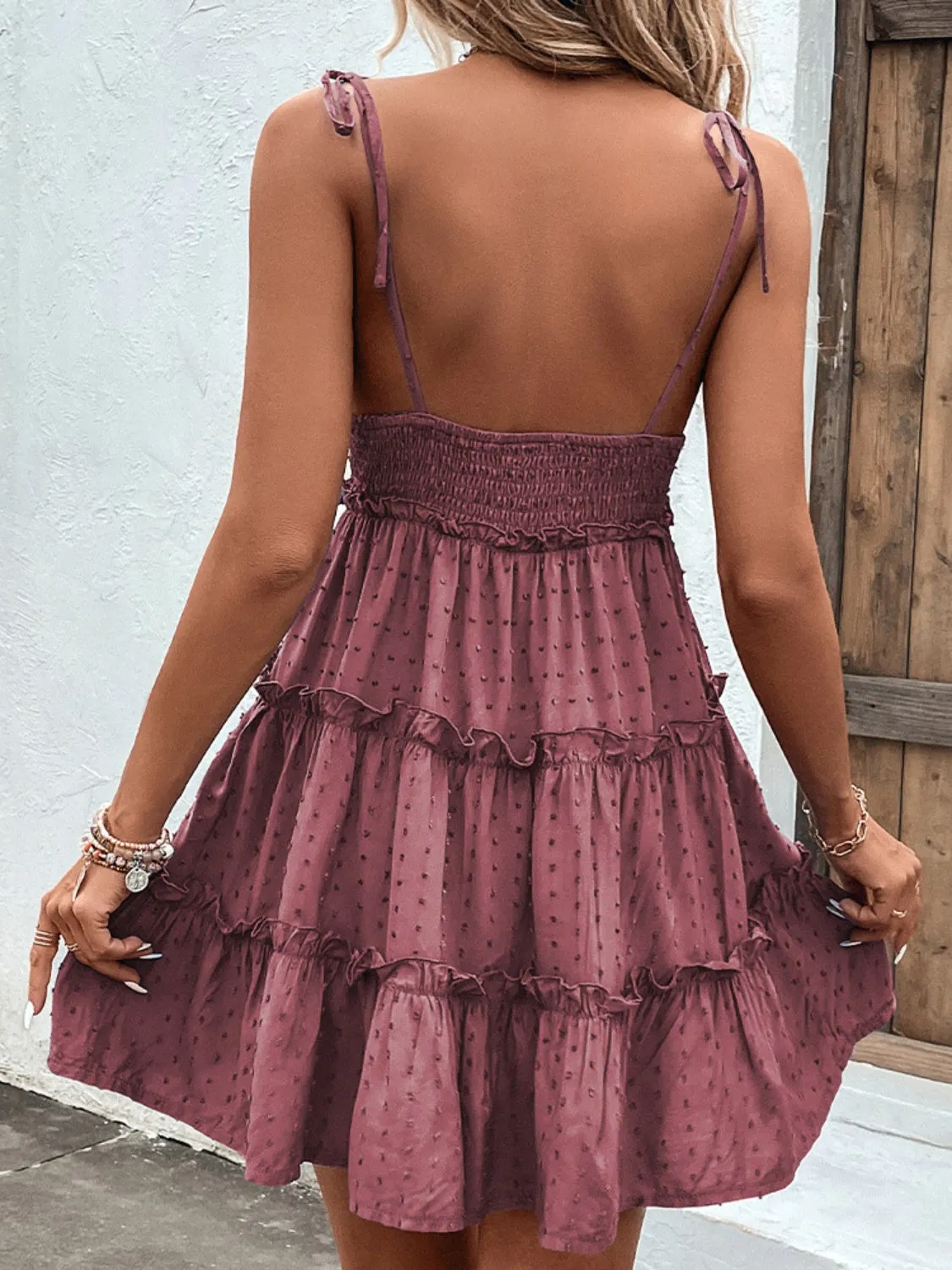 Frill Spaghetti Strap Tiered Dress (9 Colors)