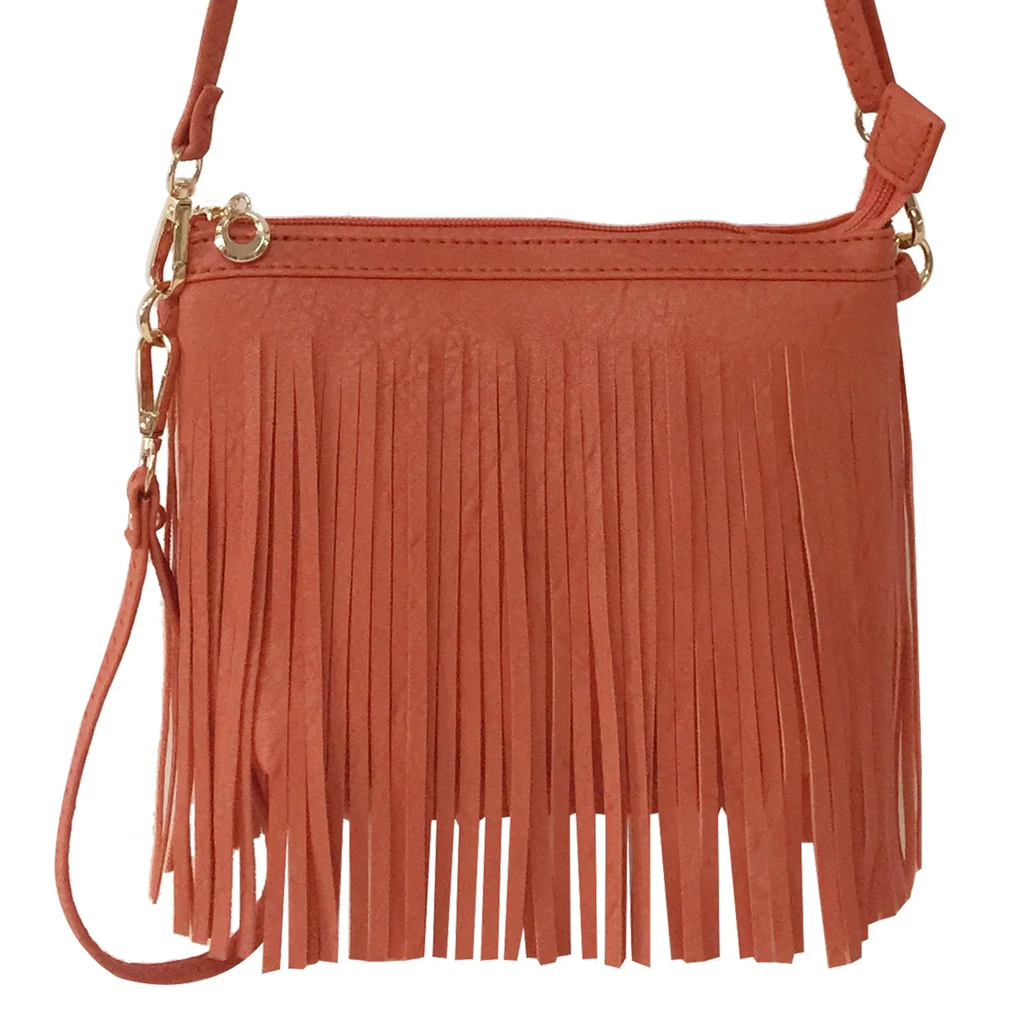 Fringe Faux Leather Crossbody