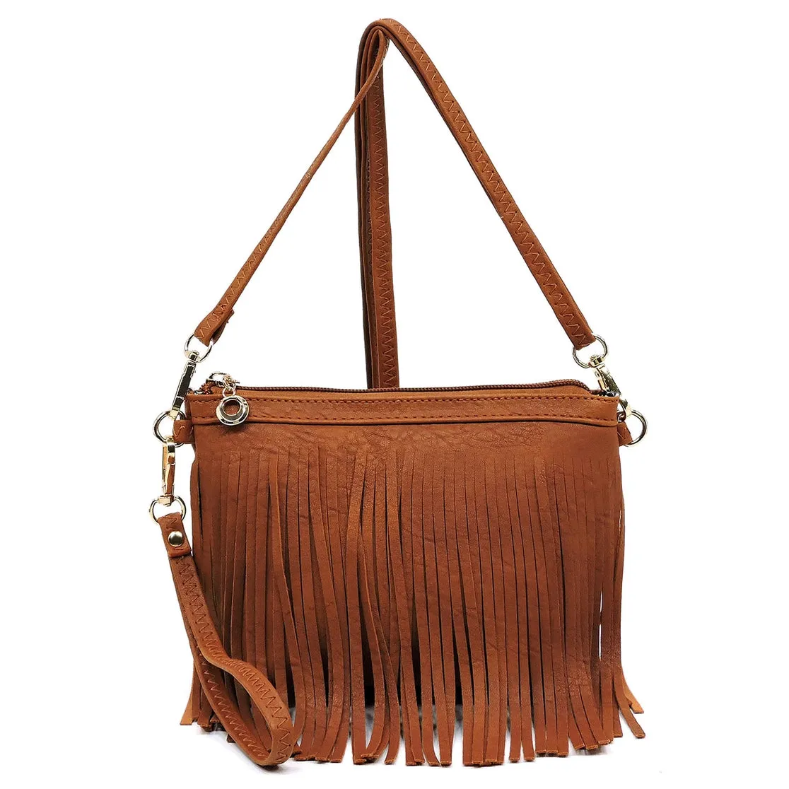 Fringe Faux Leather Crossbody