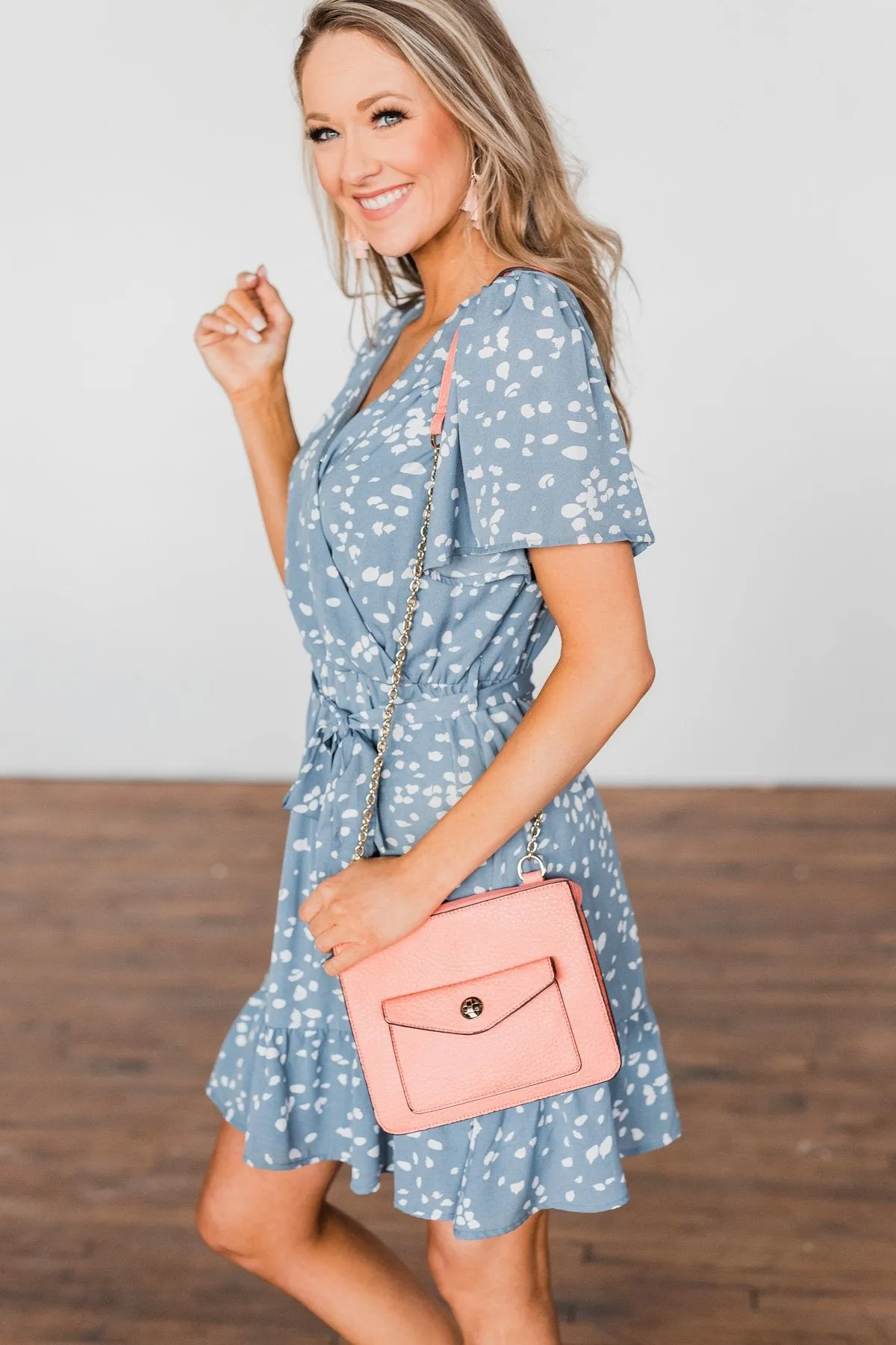 Front Pocket Crossbody Purse- Peach