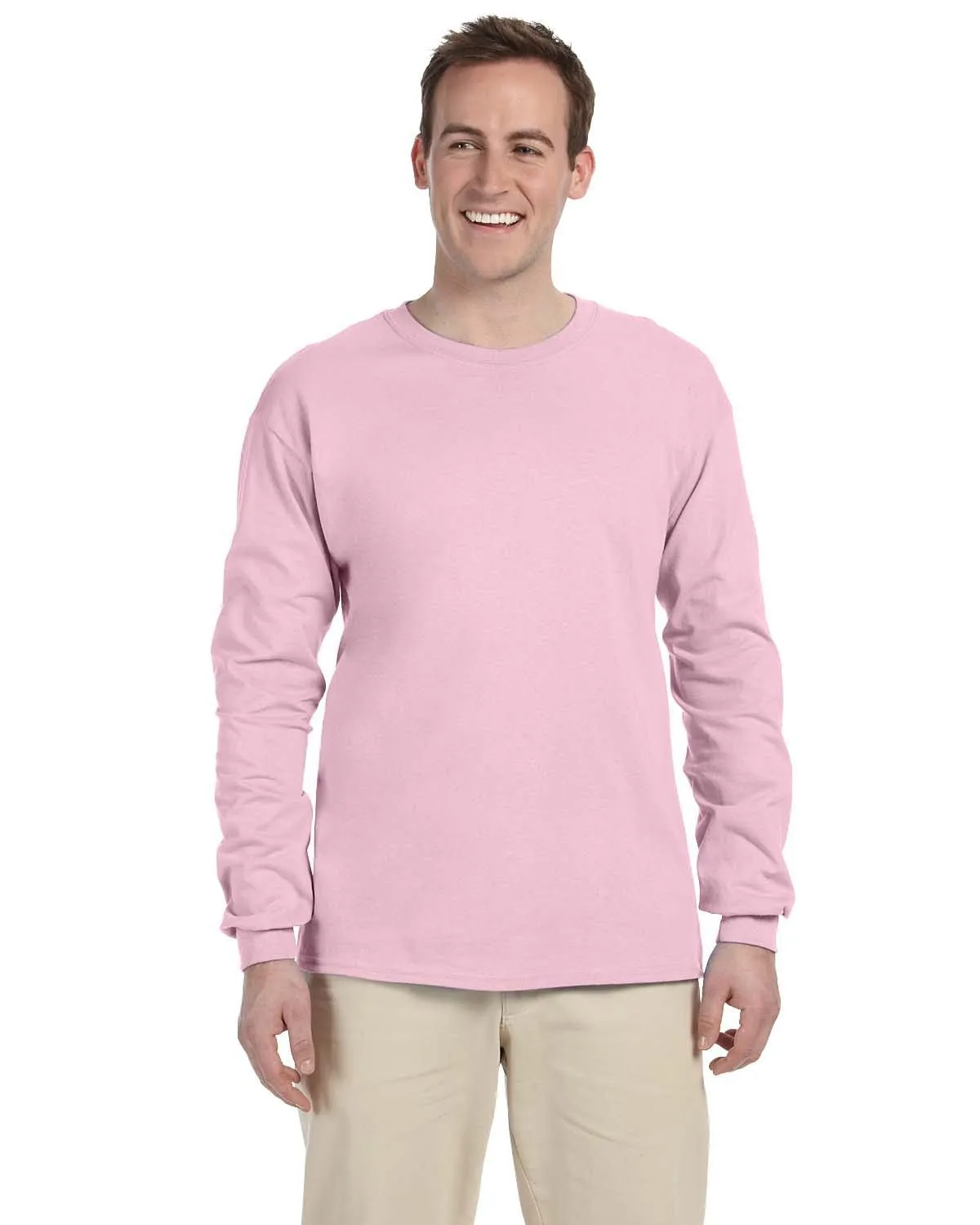 Fruit of the Loom Lightweight Long Sleeve T-Shirt | Classic Pink