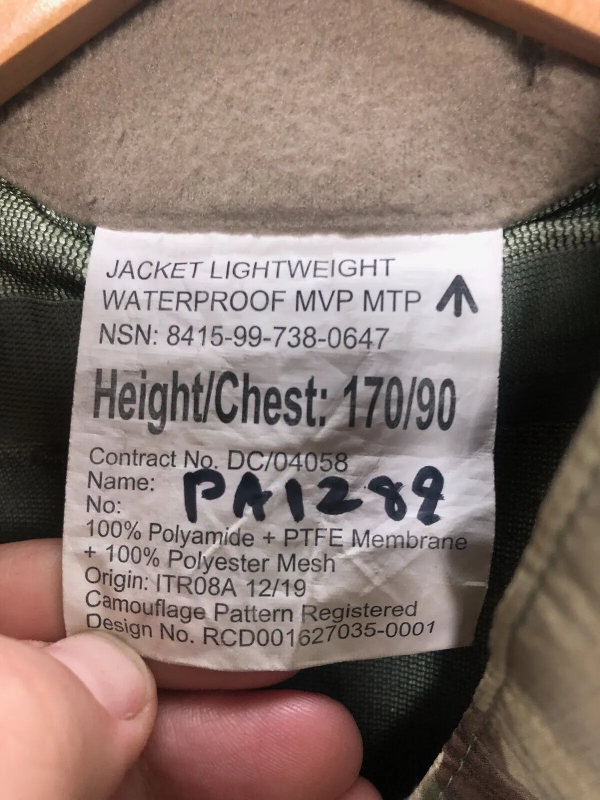 Genuine British Army MTP Camouflaged Waterproof Lightweight Jacket - 170/90