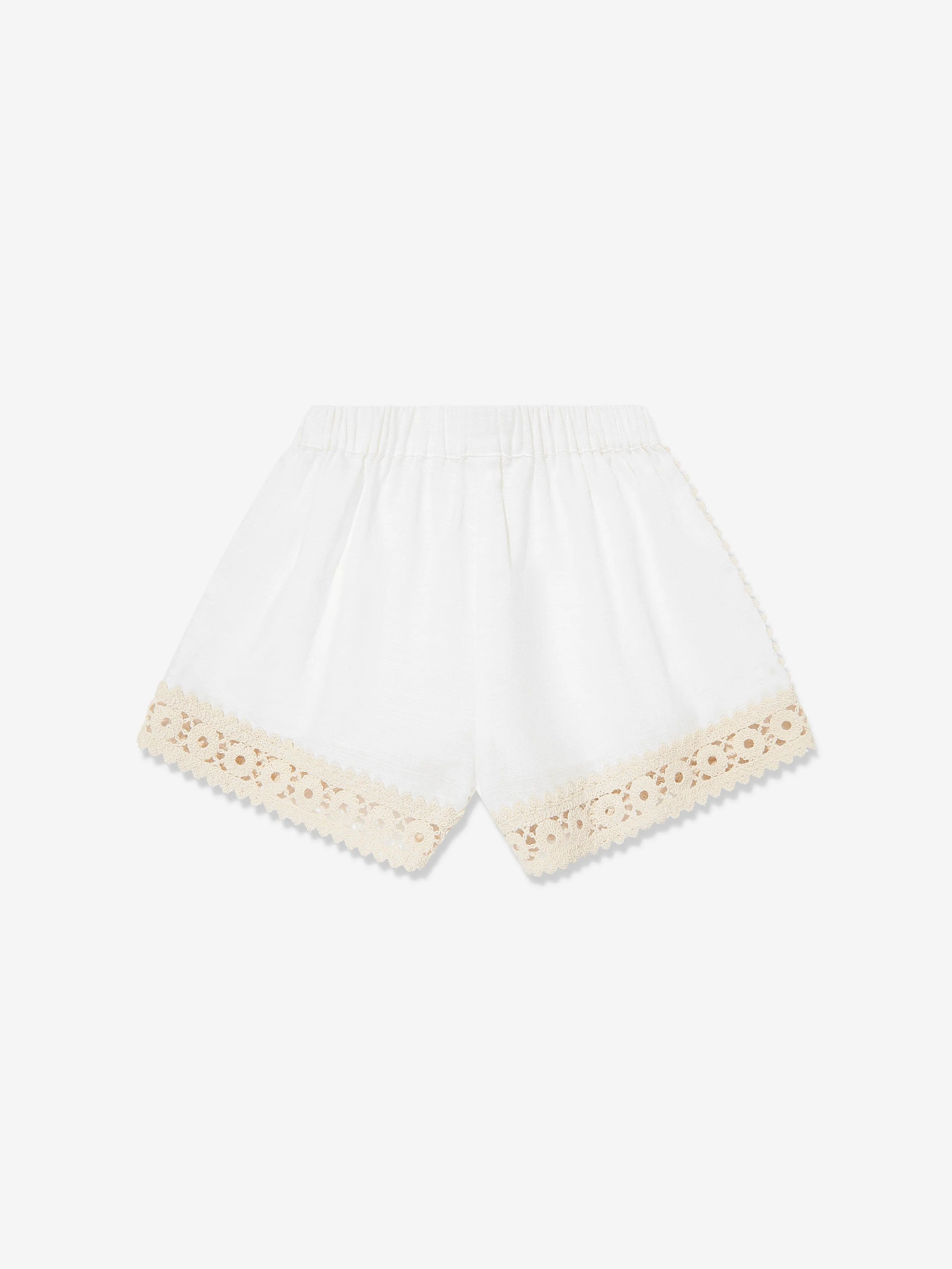 Girls Wylie Trimmed Shorts in Ivory