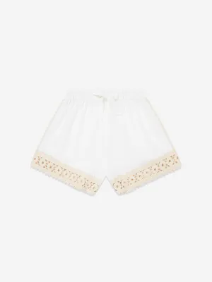 Girls Wylie Trimmed Shorts in Ivory