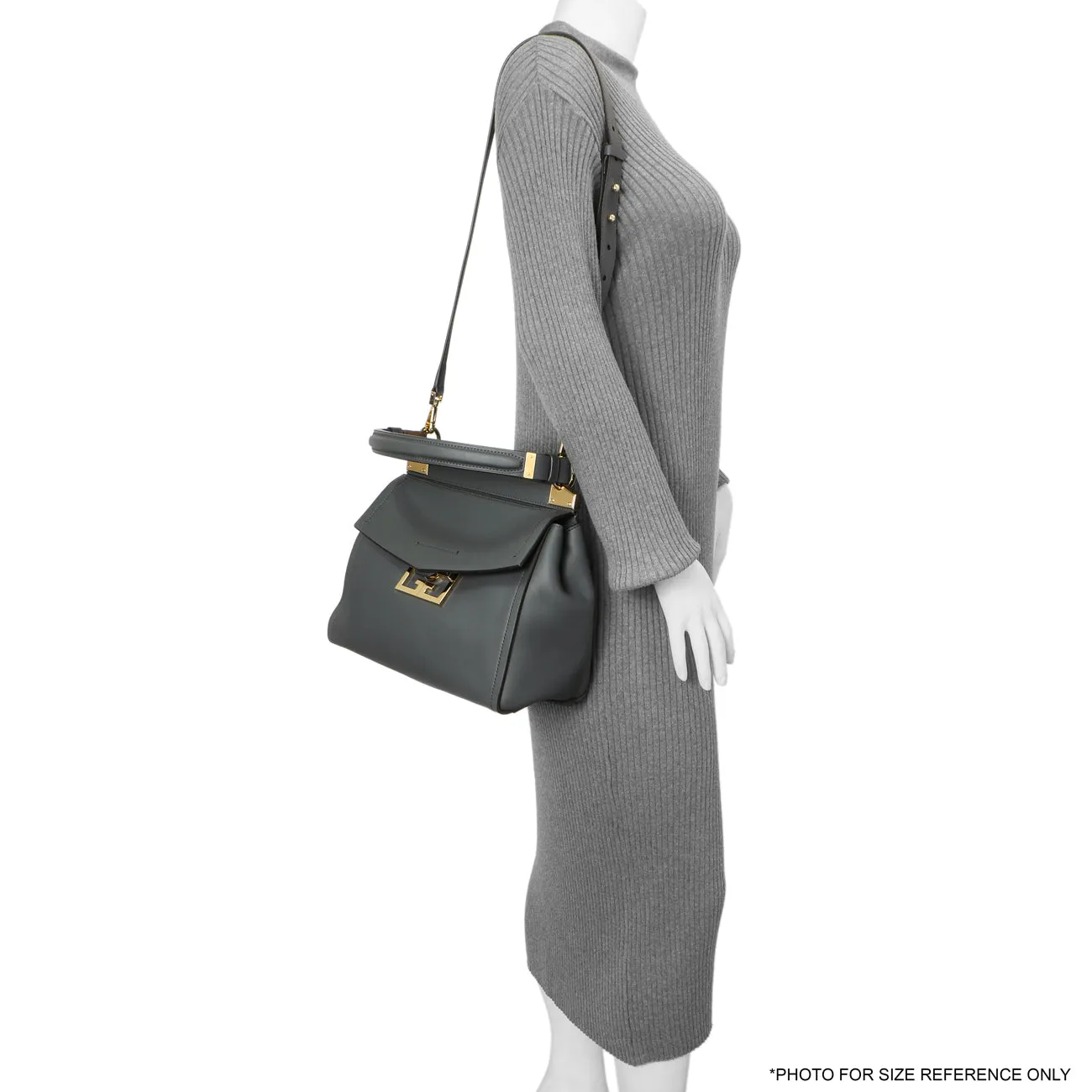 Givenchy Storm Grey Calfskin Small Mystic Shoulder Bag