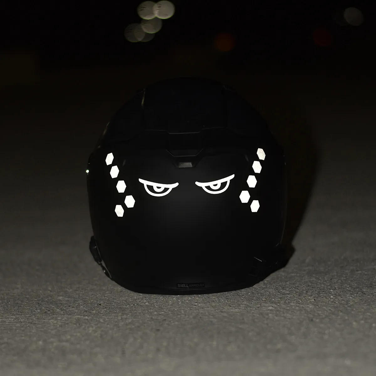 Glowrider Reflective Helmet Sticker - Evil Eyes