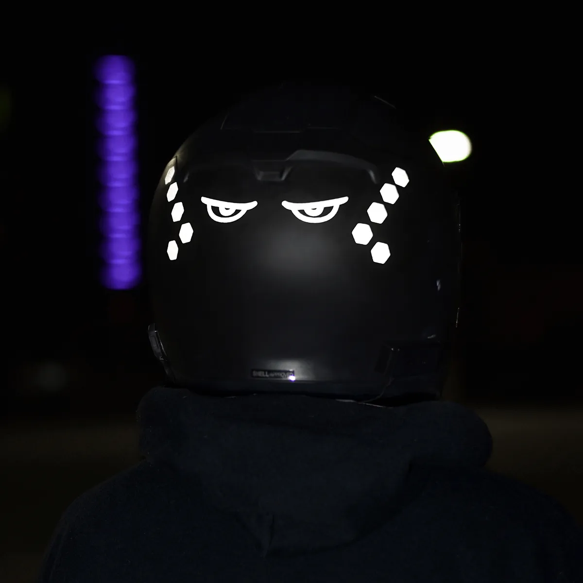 Glowrider Reflective Helmet Sticker - Evil Eyes