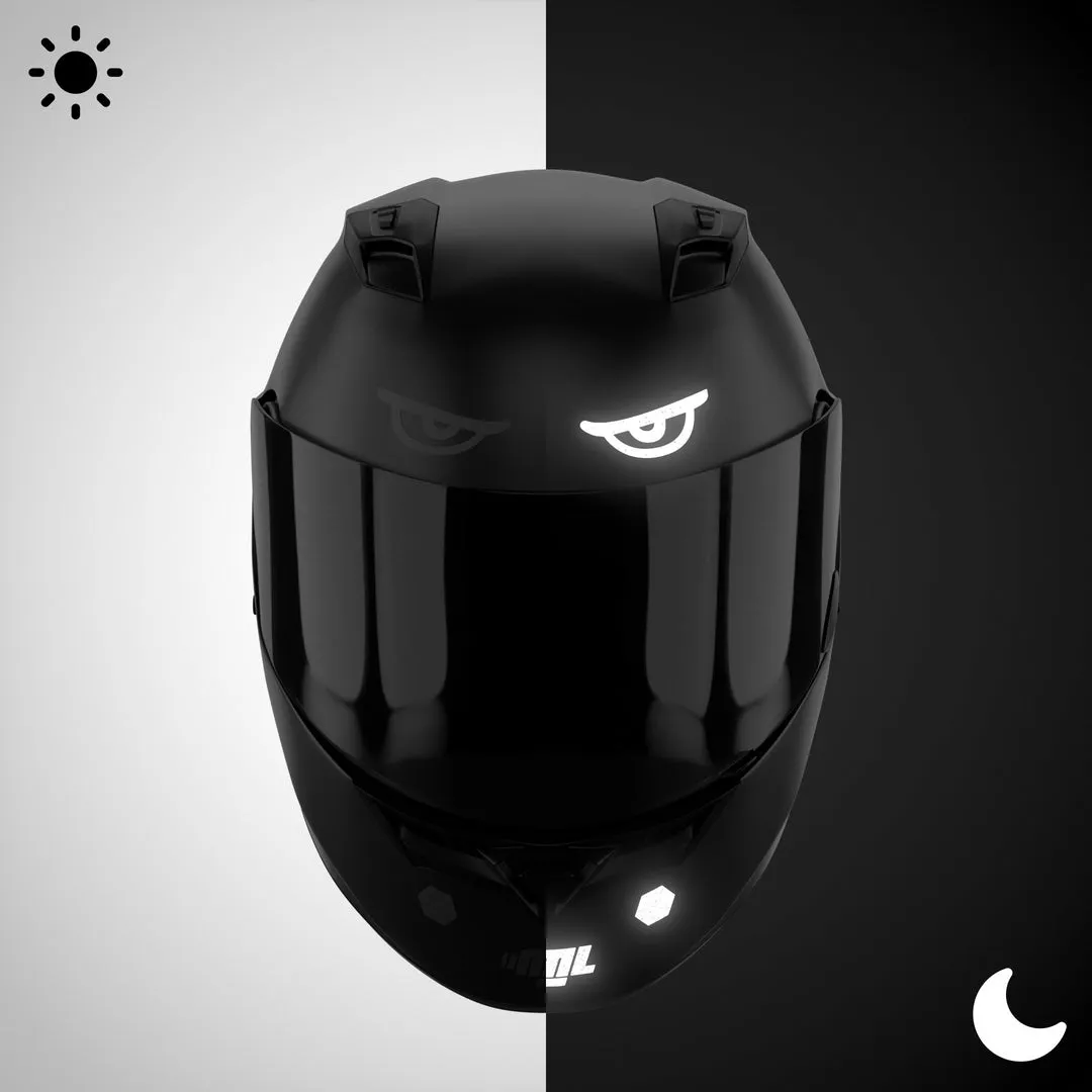 Glowrider Reflective Helmet Sticker - Evil Eyes