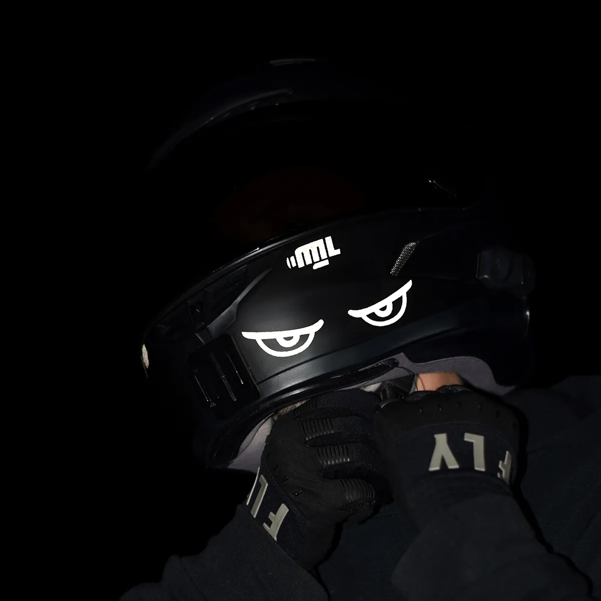 Glowrider Reflective Helmet Sticker - Evil Eyes