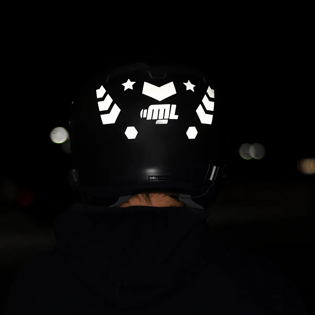 Glowrider  Reflective Helmet Sticker - Stars and Arrows