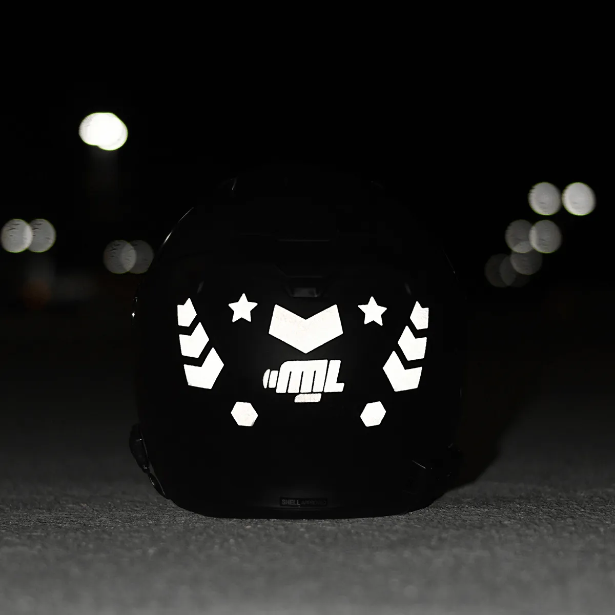 Glowrider  Reflective Helmet Sticker - Stars and Arrows