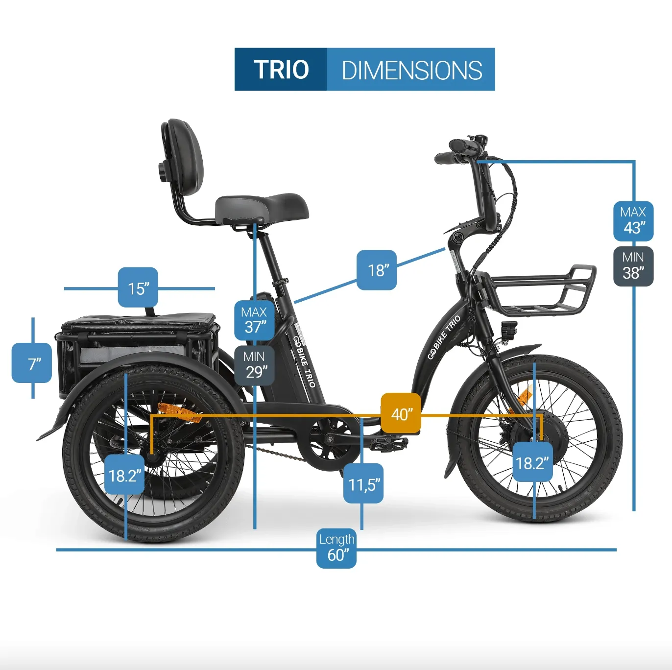 GOBike TRIO Crossover Lightweight Foldable Electric Tricycle