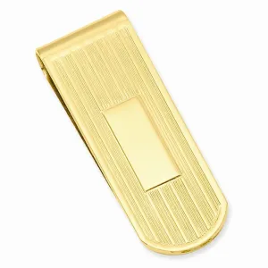 Gold Plated Etched Lines Money Clip