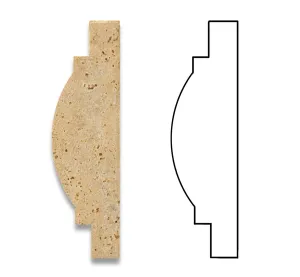 Gold (Yellow) Travertine 3 X 12 Arch / Baldwin Trim Molding, Honed - 4" Sample