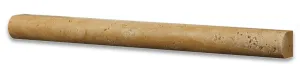Gold / Yellow Travertine Honed 1 X 12 Dome Liner Trim Molding - Box of 5 pcs.