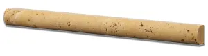 Gold / Yellow Travertine Honed 1 X 12 Dome Liner Trim Molding - Standard Quality - BOX of 15 PCS