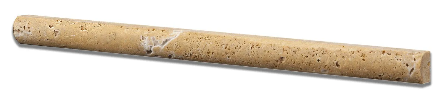 Gold / Yellow Travertine Honed 3/4 X 12 Bullnose Liner Trim Molding - Standard Quality - BOX of 15 PCS