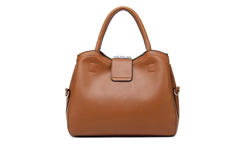 Golden metalic Design 3 in 1 woman Khaki Handbags