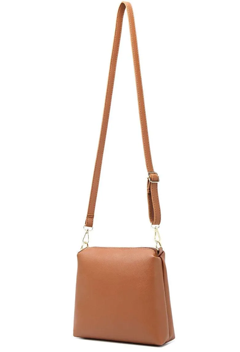 Golden metalic Design 3 in 1 woman Khaki Handbags