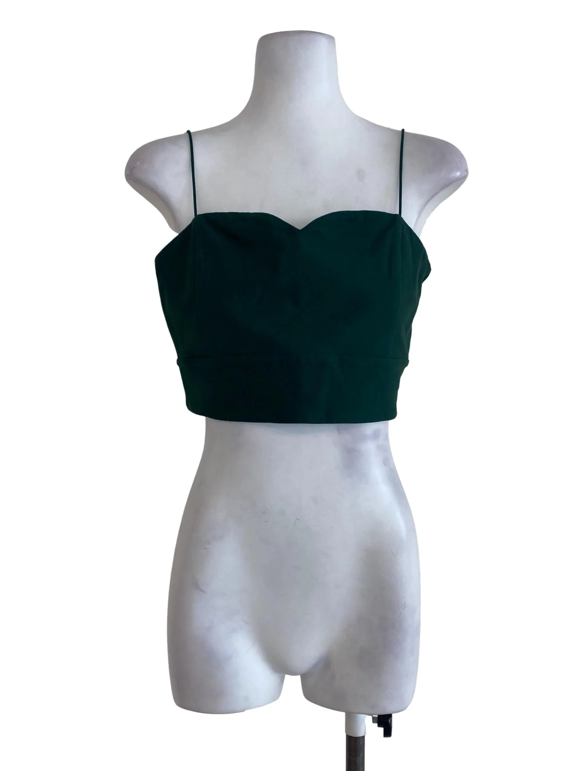 Green Plain Crop Top
