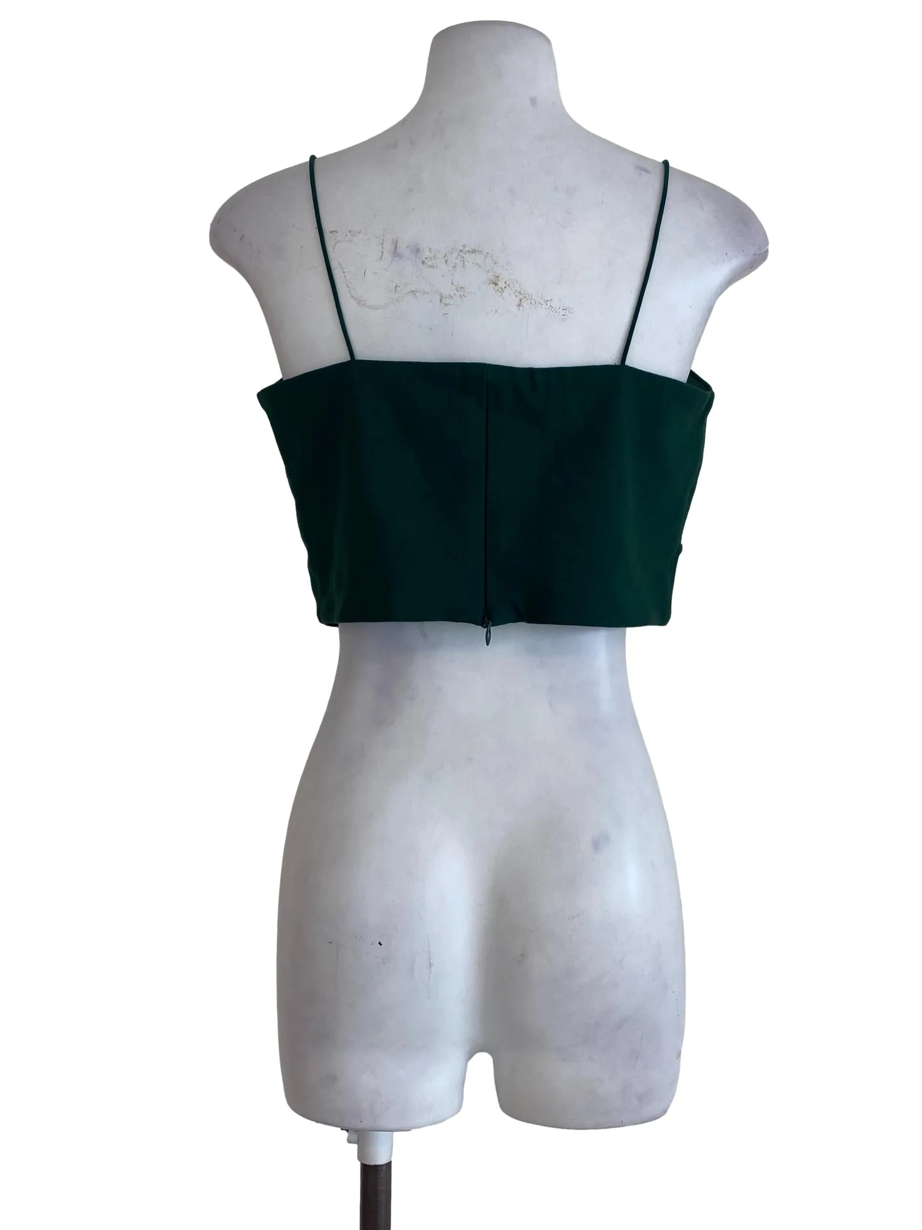 Green Plain Crop Top